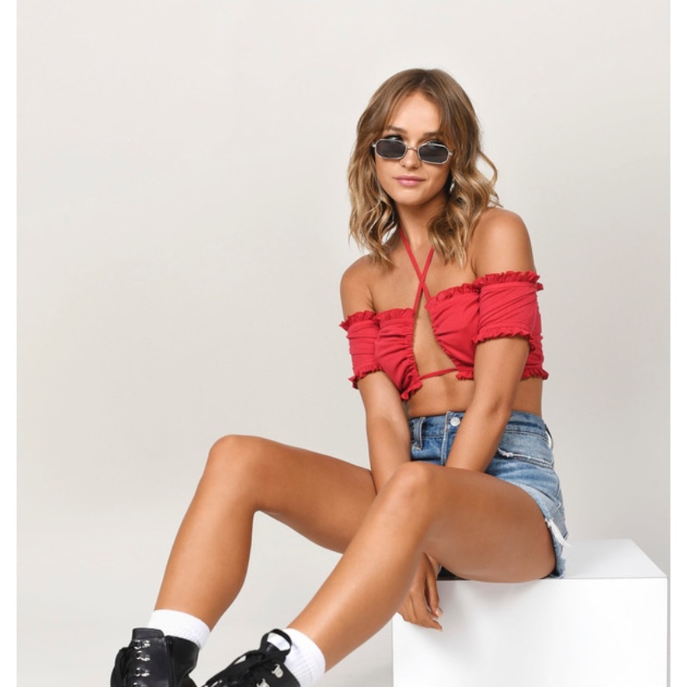 Tobi red crop top